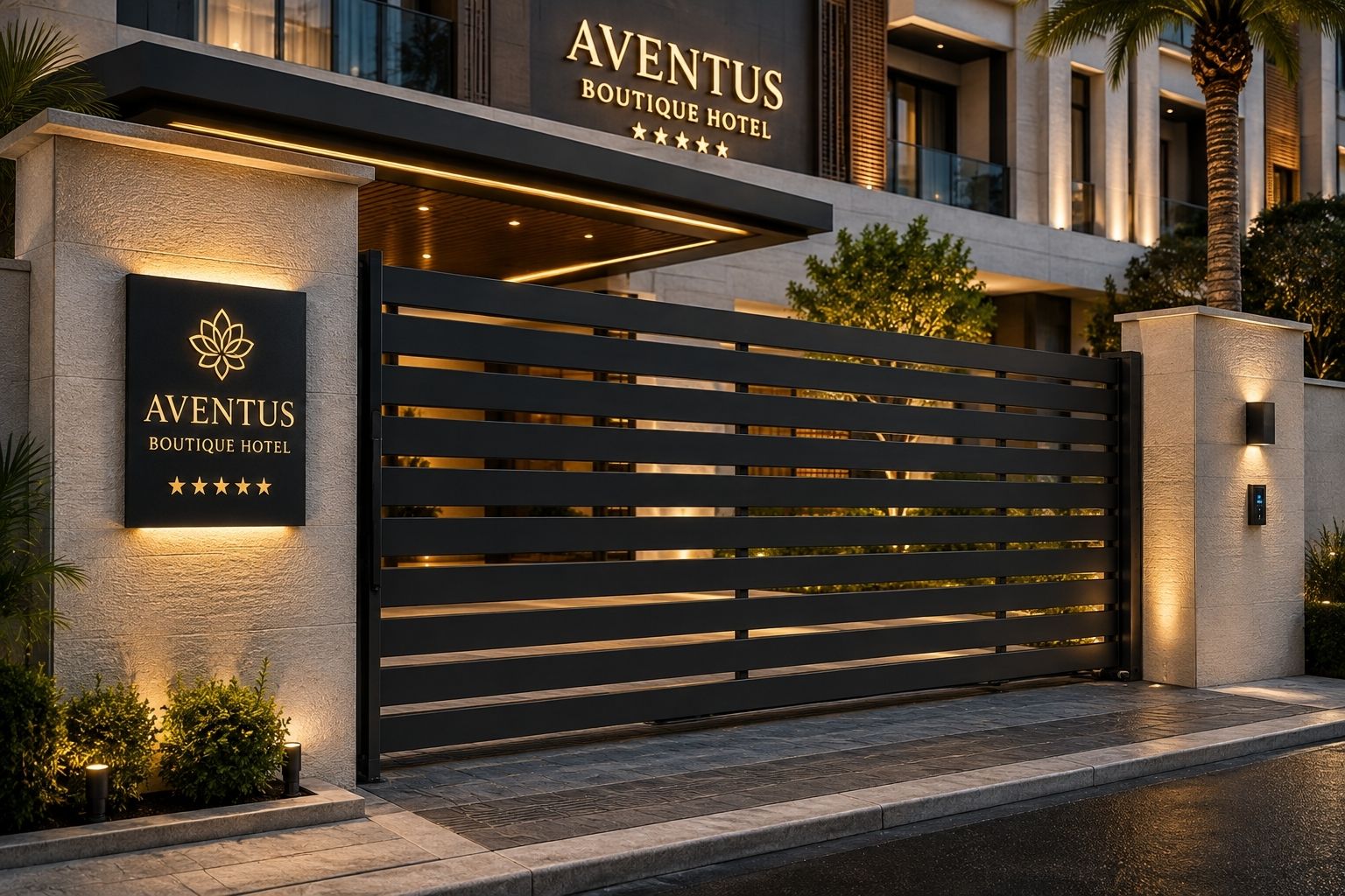 Otel ve ticari alan çit sistemi