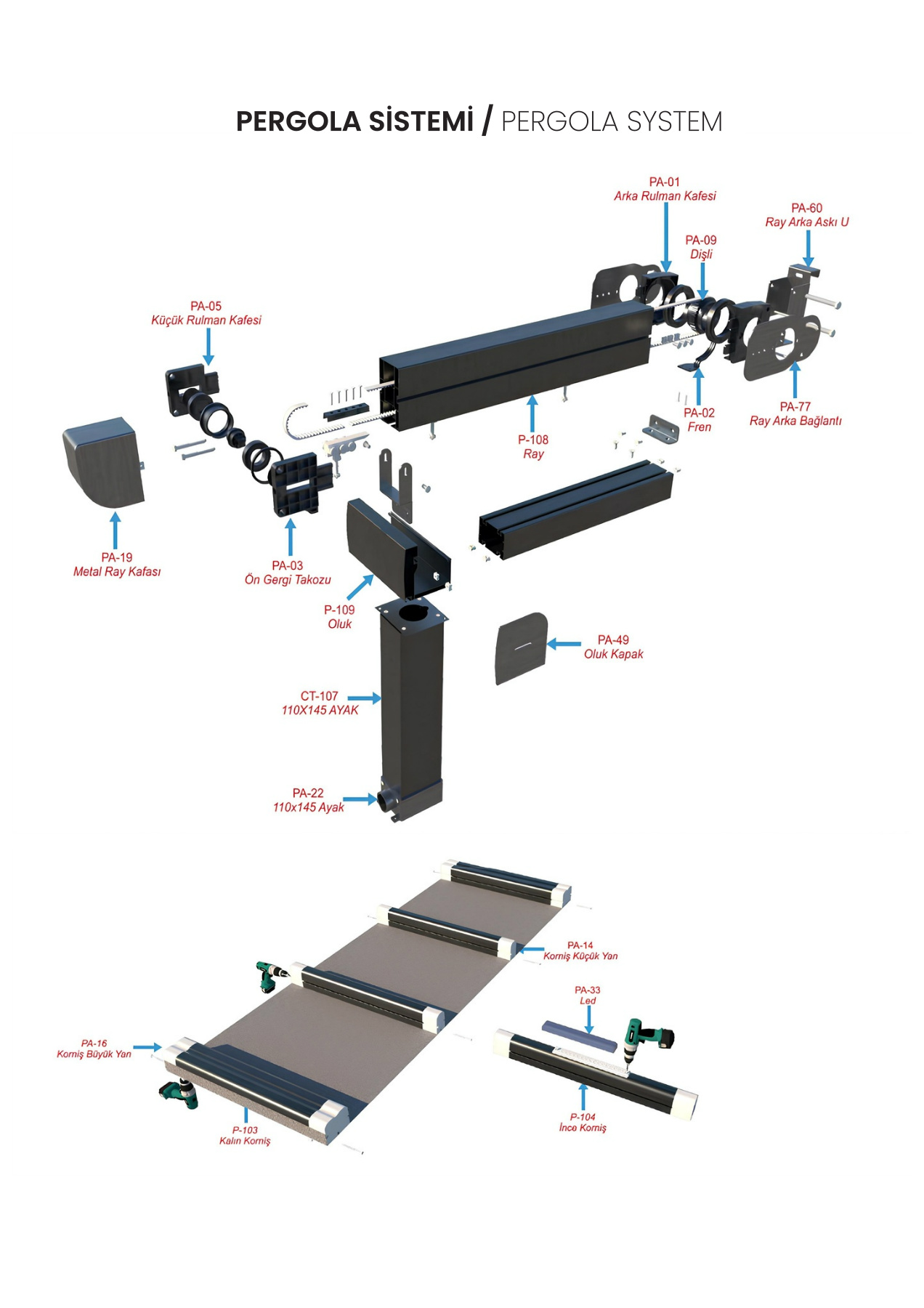 Motorlu pergola teknik